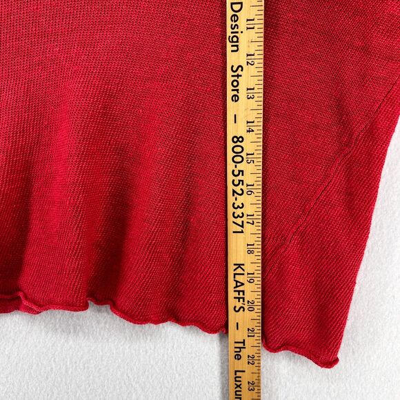 UNITED KNITWEAR Sweater Womens M Linen LBI 03 LONG BEACH ISLAND Pullover Red - Picture 15 of 16